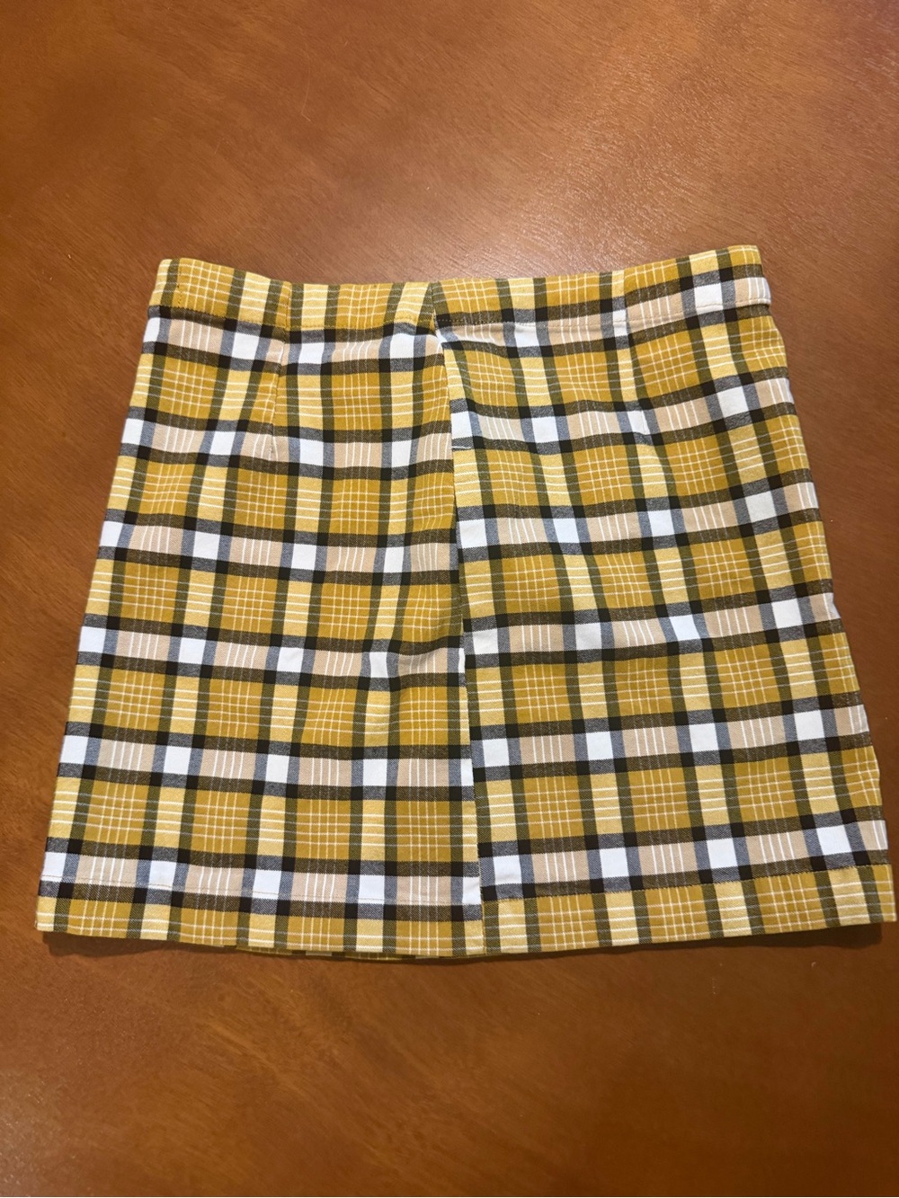 Urban Outfitters Mustard Plaid Pleated Mini Skirt
